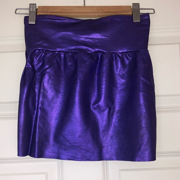 American Apparel Purple Metallic Skirt Sz Small - Picture 4 of 8